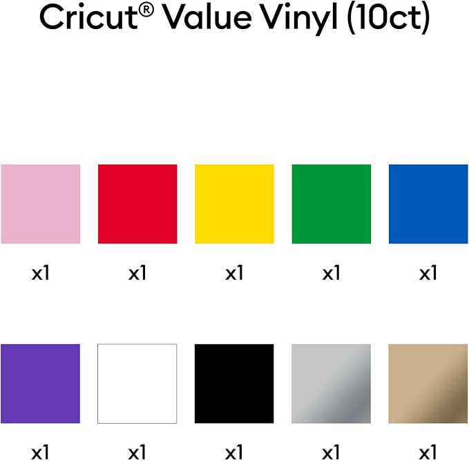 Cricut Value Permanent Vinyl, Rainbow Sampler – 12in x 5ft Rolls - Image 3