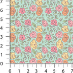 Patchwork Fabric Panel 100x155 cm, 100% Cotton Satin, 6 Coordinated Floral - Image 6