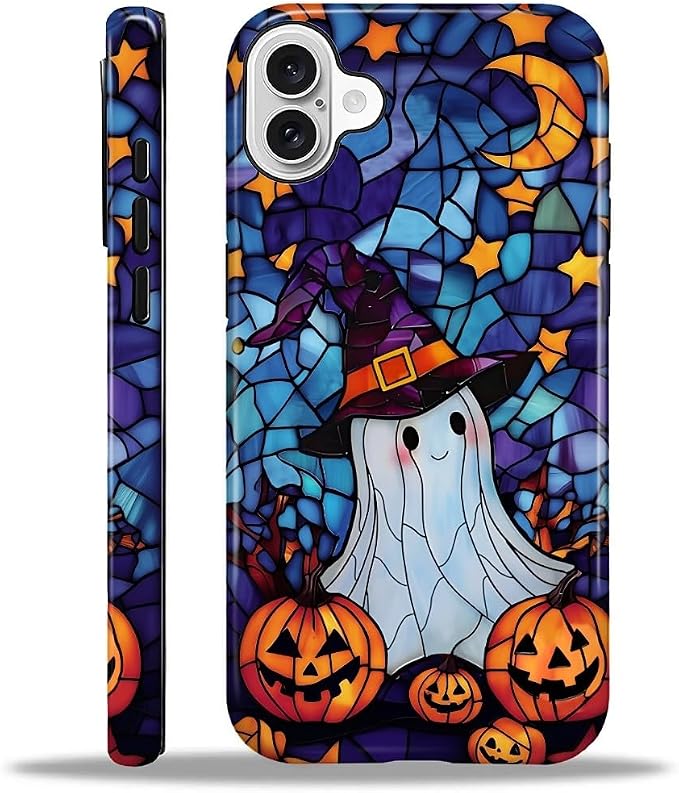 Case for iPhone 16, Scratch Resistant Hybrid Double Layer Hard Shell，Halloween by Toulas