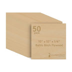 6 mm Baltic Birch Plywood 1/4 x 10 x 10 Inch, Box of 50 B/BB Grade Craft Wood by Woodpeckers