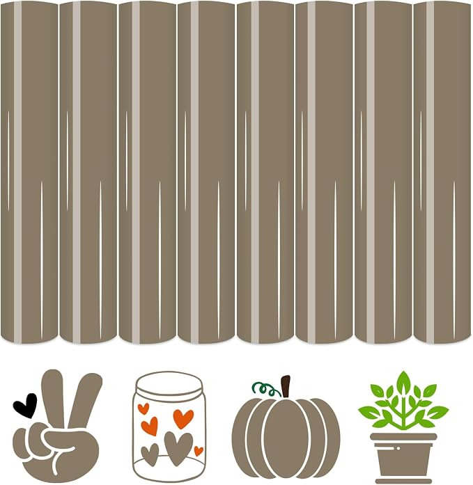 HTVSTD Dull Brown Boho HTV Heat Transfer Vinyl 8pcs 12×10in | Dark Boho by CraftingEveryday