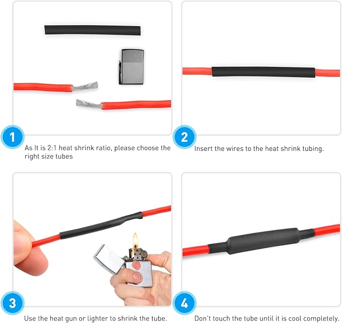 Nilight - 50005R Heat Shrink 2:1 Electric Insulation Tube Kit 45mm Flame - Image 3
