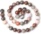 35PCS 10mm Natural Silicified Wood Jade Gemstone Round Loose Beads - Image 2