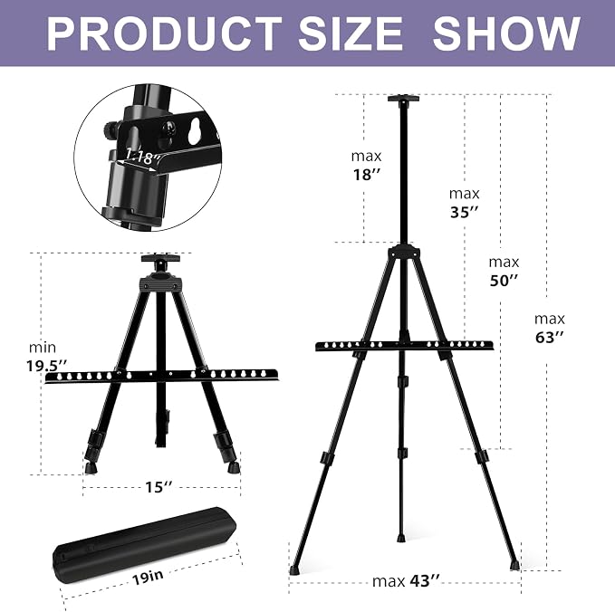AROIC10 Pack Painting Display Easel Stand Portable Adjustable Metal Tripod - Image 3