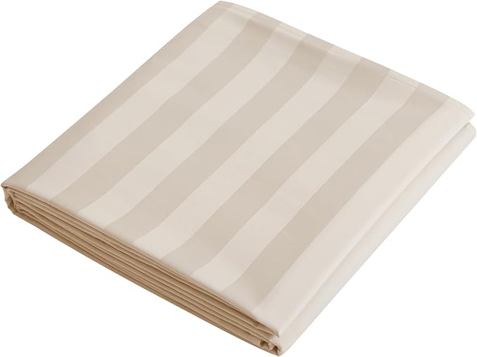 Flat Sheet Only Full Size, 400 TC 100% Egyptian Cotton Flat Sheet Striped by ShunjieHome