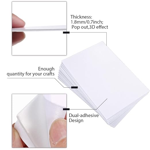 Outus 12 Sheets Self Adhesive Foam Sheets Craft 6 x 4 Inch White Double Sided - Image 3