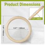 FoDau770 5pcs Natural Beech Wooden Rings, Unfinished Solid Wood Rings Heavy - Image 4
