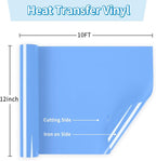 Sky Blue Heat Transfer Vinyl 12" x 10ft Sky Blue Iron On Vinyl - Image 2