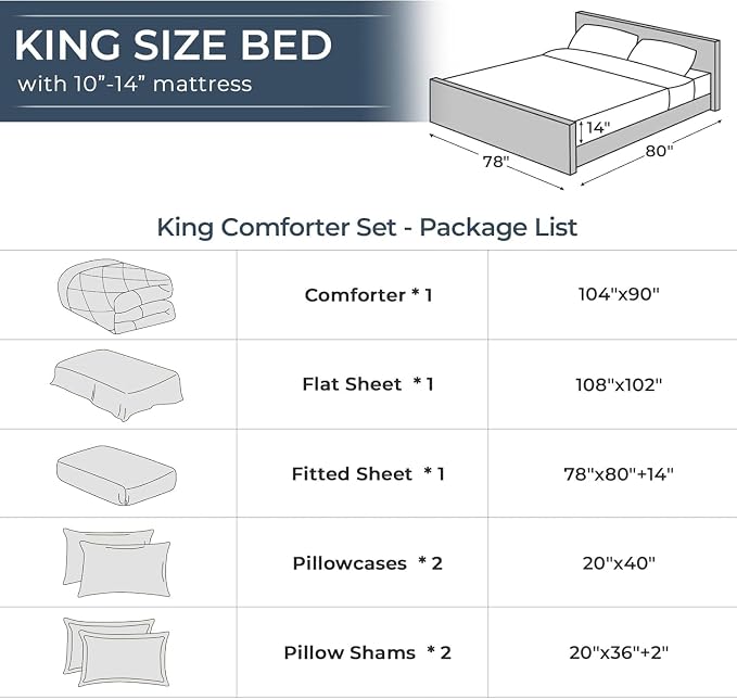 HEVUMYI Linen King Comforter Set - Image 8