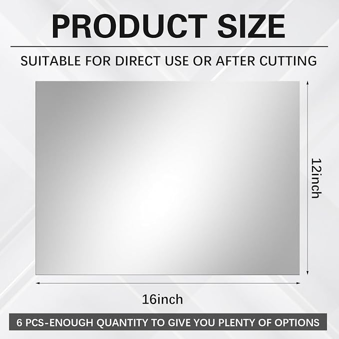 6 Pcs Acrylic Two Way Mirror Sheets - Image 3