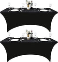 2-Pack 6ft Black Spandex Table Covers by Unknown