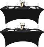 2-Pack 6ft Black Spandex Table Covers by Unknown