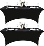 2-Pack 4ft Black Spandex Table Covers by Unknown