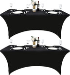 2-Pack 4ft Black Spandex Table Covers by Unknown