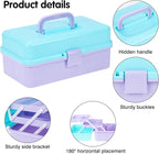 Sewing Box, 3-Layer Craft Organizers Portable Folding Toolbox, Plastic Tool Box - Image 3