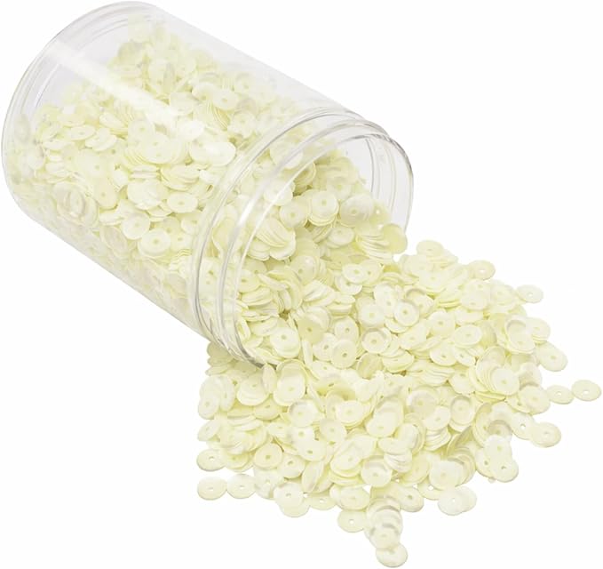 Mandala Crafts 6mm Cup Round Ivory Sequins by MandalaCrafts