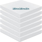 Frienda 6 Pack 2" X 18" X 18" Upholstery High Density Foam Cushion White by Frienda