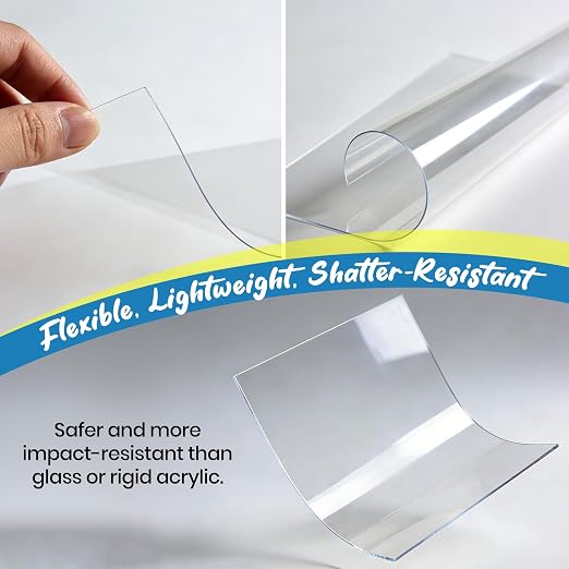 CALPALMY 5-Pack 16x20 Clear PET Plastic Sheets, 0.04" Thick Flexible - Image 4