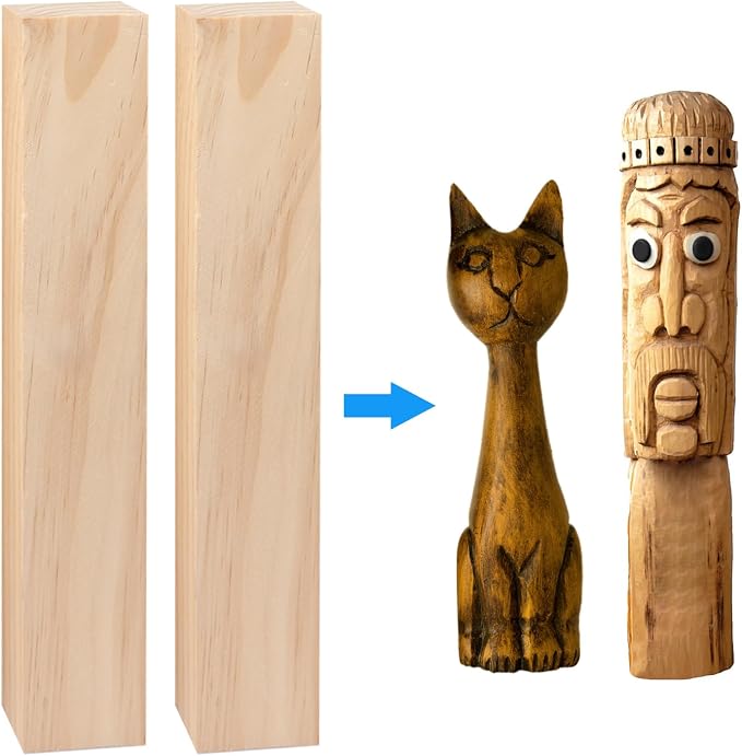 6 Pack Basswood Carving Blocks, Soft and Smooth, Easy Whittling and Carving by - Image 5