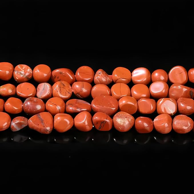 HAAMIIQII Natural Red Jasper Pebble Stone 5-8mm Small Irregular Freeform - Image 2