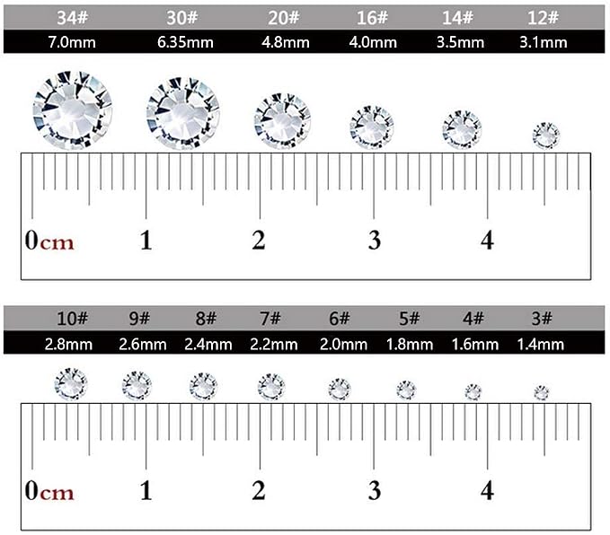 Onwon 1440 SS20 / 4.8mm Clear Crystal Flat Back Brilliant Round Rhinestones - Image 3