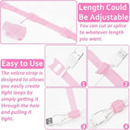 70pcs Cable Ties Reusable Pink Wire Ties Cable Management Cord Ties Reusable - Image 6
