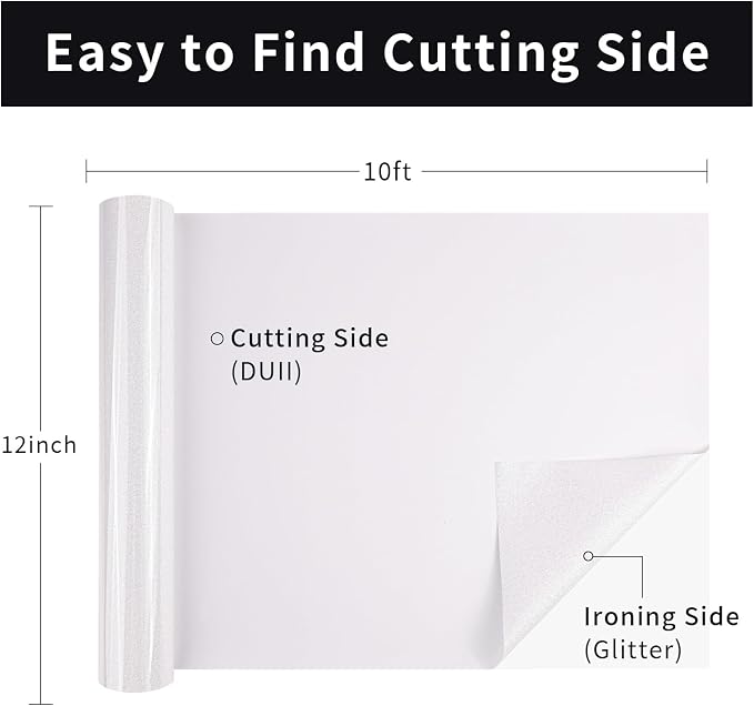 White Glitter Heat Transfer Vinyl, Glitter Iron-On - Image 3