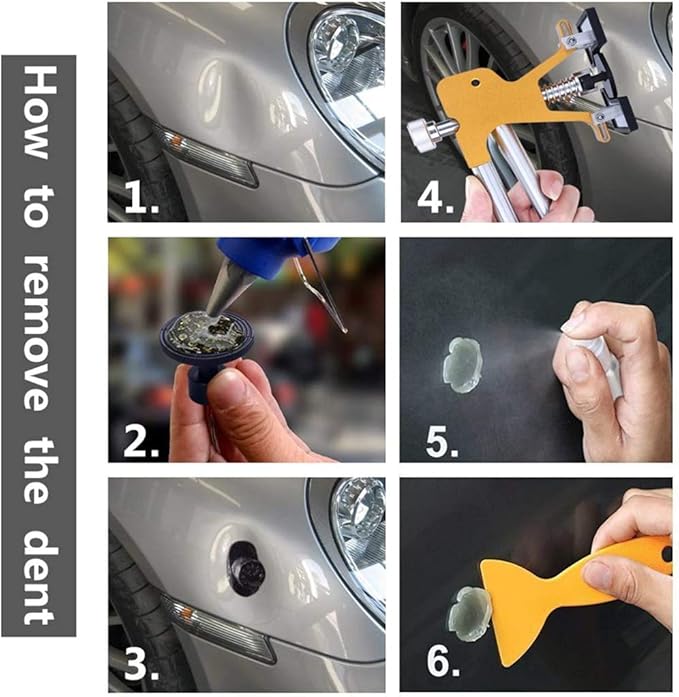 GLISTON 45pcs Paintless Dent Repair Tool Dent Puller Kit, Adjustable Width - Image 6