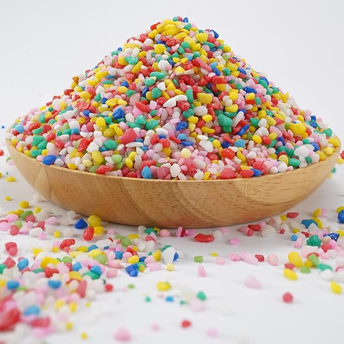 TOYPOPOR 6 lb Decorative Rocks, Mini Rainbow Gravel Pebbles Aquarium Gravel by TOYPOPOR