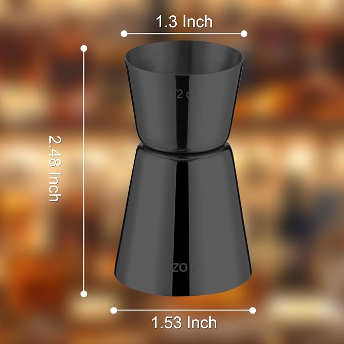 Briout Jigger for Bartending, Flat Edge Black - Image 3