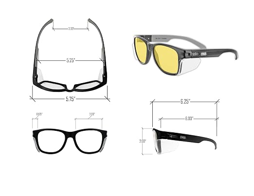 MAGID Y50 Safety Glasses for Construction | Black Frame — 1 Pair, Amber Lens | - Image 4