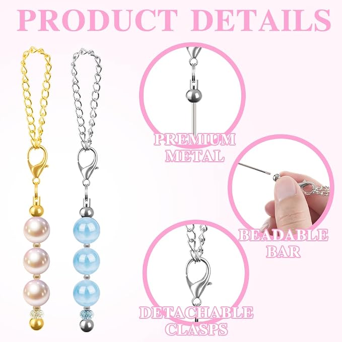30 PCS Beadable Keychain Bars Bulk, Metal Blank Keychain Bars - Image 4