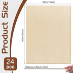 24 Pcs Basswood Sheets Plywood, School DIY Projects, CNC Cutting, and Wood - Image 2