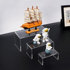 HIIMIEI Acrylic Risers for Display Clear 3-Tier Risers Stands Showcase for - Image 4