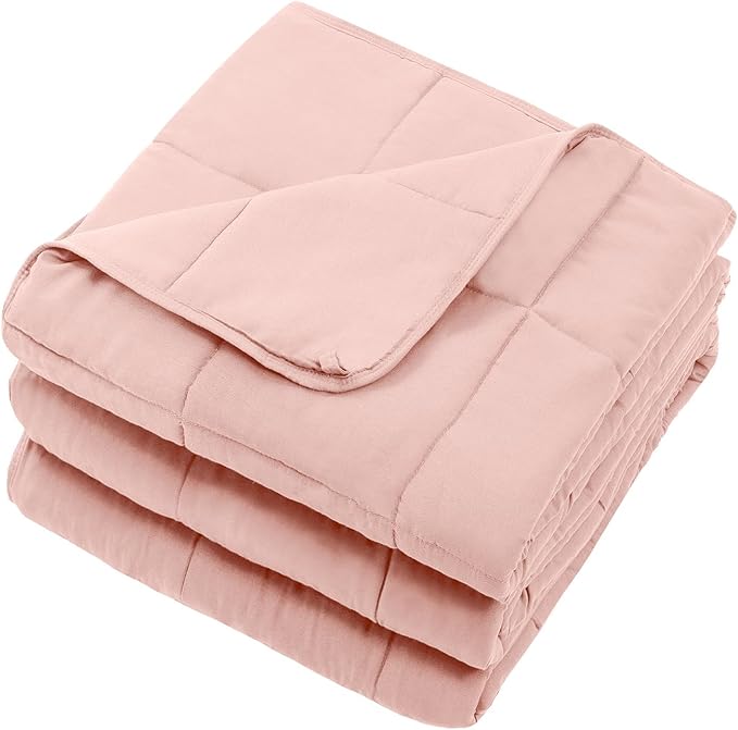 Pink Weighted Blanket for Adults 15lbs, Queen Size Cooling Heavy Throw Blanket - Image 7