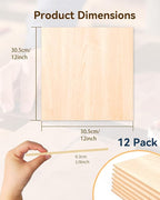 12 Pack Basswood Sheets for Crafts-12 x 12 x 1/8 Inch- 3mm Thick Plywood Sheets - Image 2