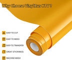 VinylRus Heat Transfer Vinyl-12” x 20ft Dark Yellow Iron on Vinyl Roll - Image 2