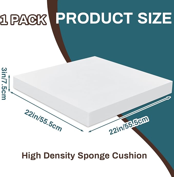 Frienda 1 Pack 3" x 22" x 22" Upholstery High Density Craft Foam Sheets - Image 2