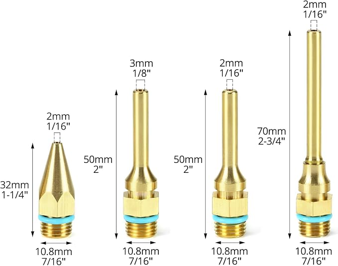 QWORK 4Pcs Pure Copper Glue Gun Nozzle Set - Image 6