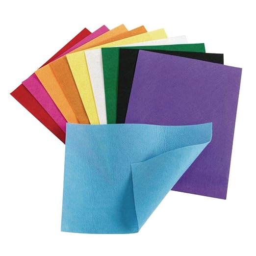 Colorations Felt Sheets, 10 Colors, Each 9" x 12", Sewing DIY Craft, Non Woven by Colorations