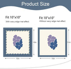 10x10 Picture Frame with Wavy Mat, Wooden Real Glass 10 x 10 Photo Frame - Image 2
