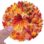 Fall Maple Leaf Stickers, Waterproof PET Vinyl Decals - Image 3