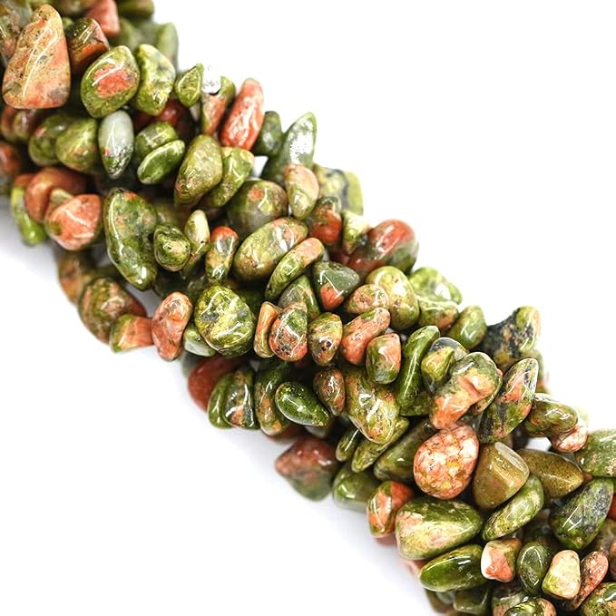 260pcs Natural Unakite Crystal Beads Chips 5mm to 8mm Irregular Gemstone Beads by Ouubuuy