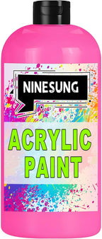 Hot Pink Acrylic Paint, 7 Fl Oz Paints by NINESUNG