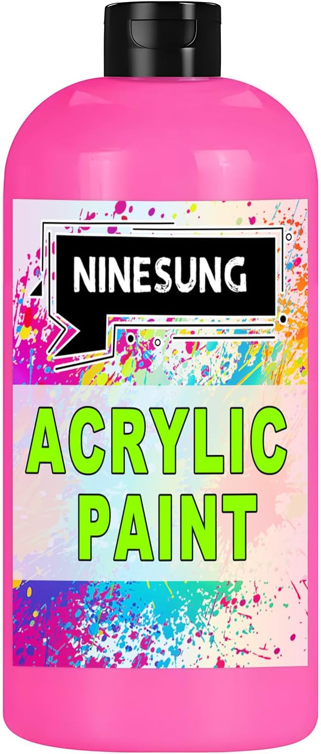 Hot Pink Acrylic Paint, 7 Fl Oz Paints by NINESUNG