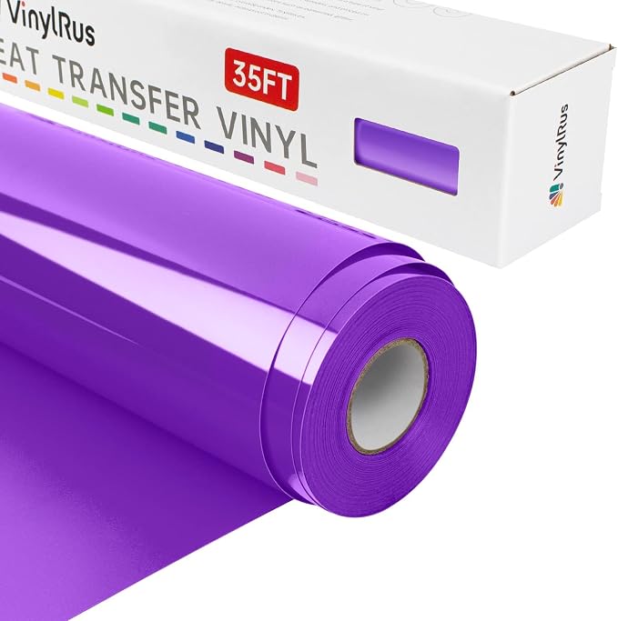 VinylRus Heat Transfer Vinyl-12” x 35FT Purple Iron on Vinyl Roll by VinylRus
