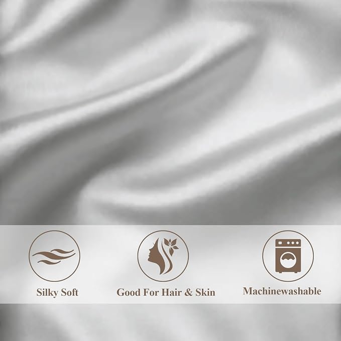 Queen Satin Pillowcase for Hair 2pc, Similar to Silk Pillow Cases, Easier Care - Image 5