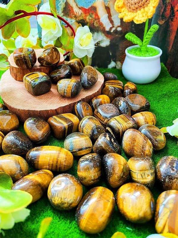 DUQGUHO Tiger Eye Healing Crystals Stones Set Natural Bulk Crystals Tumbled - Image 3