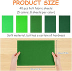 Ainiv 40pcs 8×12 inches Coloured Felt Fabric Sheets, Fabrics DIY Craftwork - Image 3
