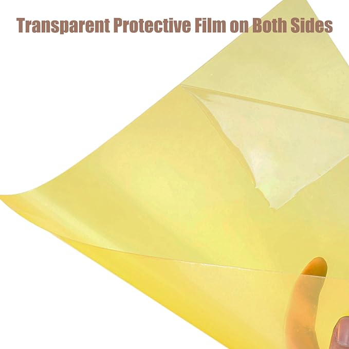 10-Pack A4 Colored PVC Flexible Plastic Sheets, 0.3mm Yellow Transparent Film - Image 3
